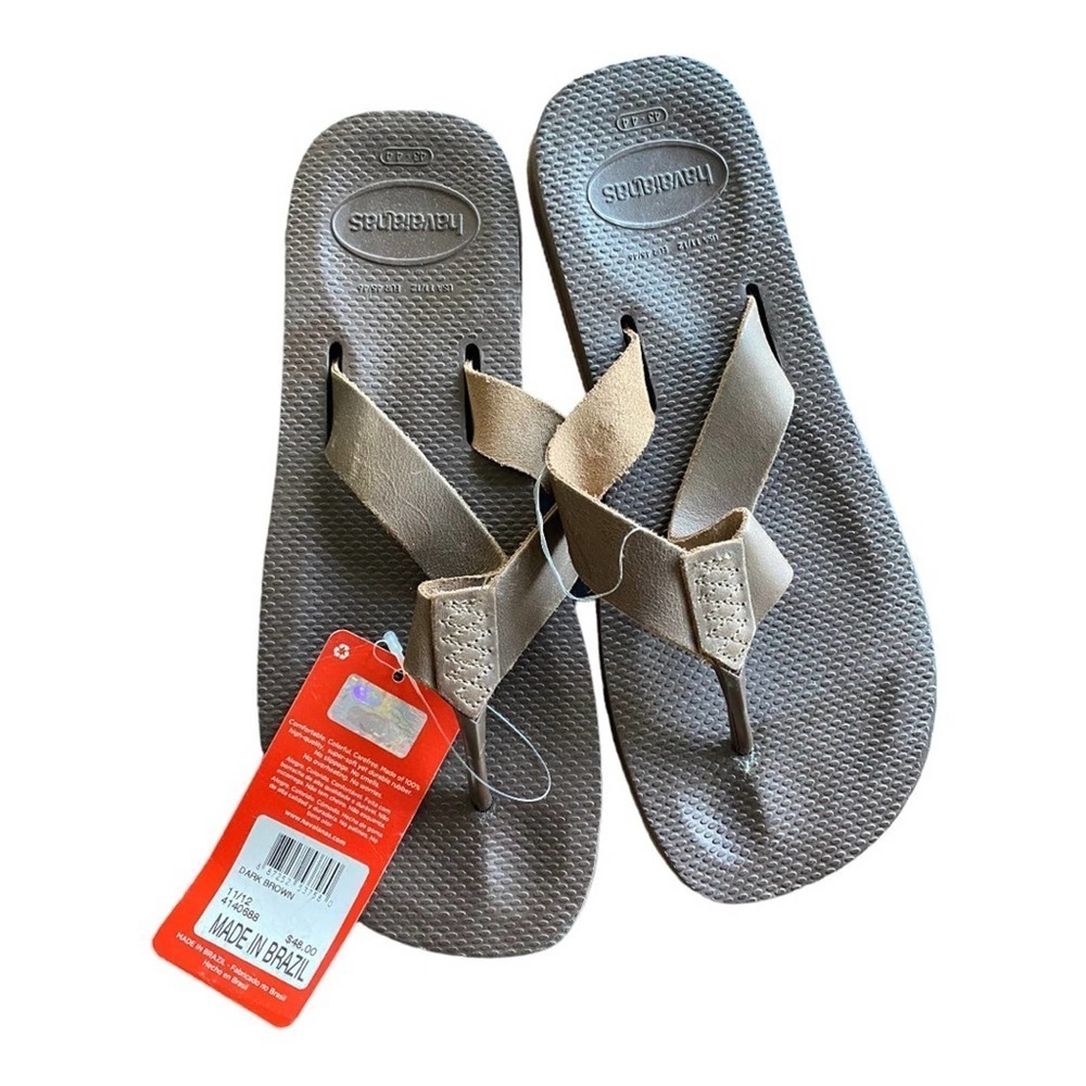 NWT Havaianas brown thong rubber‎ flip flop size 43 44